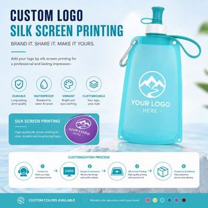 Custom Logo Tpu Silicone Collapsible Bottle Foldable Sports <b>Water</b> <b>Pouch</b> Leakproof Outdoor Running Hiking Drinking Bag - Product Image 6