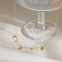 Collar de Cadena de Eslabones de Acero Inoxidable Chapado en Oro de 18K con Colgante de Cruz de Diamantes de Imitación para Mujer, Joyería Clásica de Moda