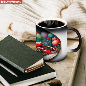 Interactive Color Changing Magic Mug 11oz Frosted Black <b>Ceramic</b> Heat Sensitive <b>Cup</b> - Product Image 3