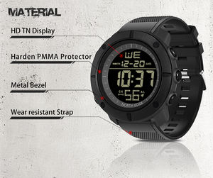 Montres de sport numériques pour hommes DF NORTH EDGE TANK, chronographe intelligent, étanches, tactiques, avec alarme lumineuse, écran de 1,55 pouce - Product Image 5