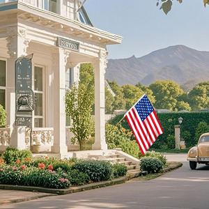 American 3x5/2X3 Ft Embroidered <b>Flag</b> Banner Digital Printed Graphic with 2 Brightly Colored Brass Grommets Decorative Stars - Product Image 2