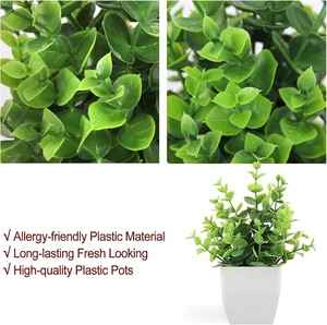 4 packs de mini plantes vertes artificielles en pot, en plastique, écologiques, pour la maison, le bureau, la table, la ferme, la <span class=keywords><strong>d</strong></span>écoration <span class=keywords><strong>d</strong></span>'anniversaire - Product Image 5