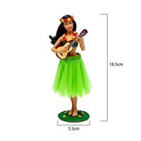 Figurine Resin Bobblehead Gadis Hawaii Kustom untuk Dekorasi Mobil & Rumah, Hadiah Patung Buatan Tangan