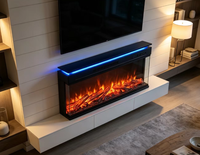 Cheminée électrique murale suspendue, économe en énergie, avec éclairage multicolore, design moderne, garantie 5 ans