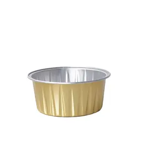 Factory Manufacturing Safety Use Mini Aluminum Foil Disposable Cake Box Pudding Cheese Packaging Bowl