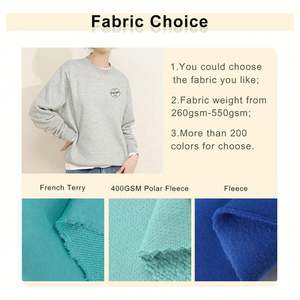 Logo personnalisé French Terry Pullover Sweatshirt Drop Shoulder Unisex Oversized O-neck Heavy Fleece Hoodie - Product Image 3