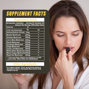 Ashwagandha cervello che rinforza l'integratore di fungo naturale estratto di supporto immunitario per alleviare lo Stress fungo estratto di gummies - Product Image 4