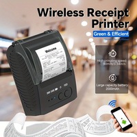 Printer Bill Mini Dot Matrix 58mm Grosir 203/300dpi 70mm/detik Hitam Putih Kertas Thermal Mobile dengan Antarmuka USB