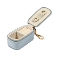 Étui à bijoux mini en velours de luxe, boîte à bague unique, pochette zippée couleur bonbon, sac de rangement portable pour boucles d'oreilles et colliers, sac de voyage