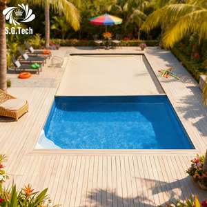 Couverture de piscine en PVC robuste et fiable, résistante aux UV, imperméable, installation facile pour une sécurité et une propreté durables de la piscine - Product Image 2