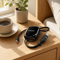 Câble rétractable mini Toocki 100W PD à charge rapide, large compatibilité, type C vers type C, cordon de charge pour téléphone