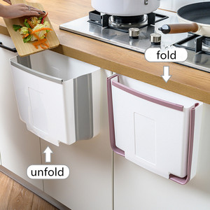 <span class=keywords><strong>Poubelle</strong></span> suspendue de cuisine pliable murale rectangulaire 9 <span class=keywords><strong>litres</strong></span> / 2,3 gallons portable en plastique écologique pour la maison et la salle de bain - Product Image 4