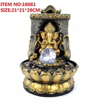 Fontaine d'intérieur Ganesha, statue de l'éléphant, cascade Feng Shui pour bureau à domicile