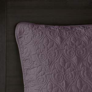 Db Reversible <b>Bedspread</b> Set Purple Queen Size Floral <b>Patchwork</b> Cotton Washable Home Use - Product Image 5