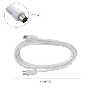 Cavo di prolunga per TV/video. Cavo da 2 metri, connettore da 9,5 mm. Con adattatore maschio/femmina - Product Image 2
