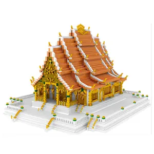 批发著名建筑迷你3D模型钻石砖泰国皇家大皇宫积木玩具儿童礼品