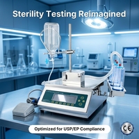 Pompe de test de stérilité de qualité laboratoire, conception compacte, tête de pompe en acier inoxydable 304, affichage VFD, vitesse variable pour laboratoire pharmaceutique