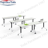 Mobilier de bureau Accueil Loisirs Conférence Formation Réglable Portable Étudiant Bureau D'école Avec Roues Table Mobile Pliante