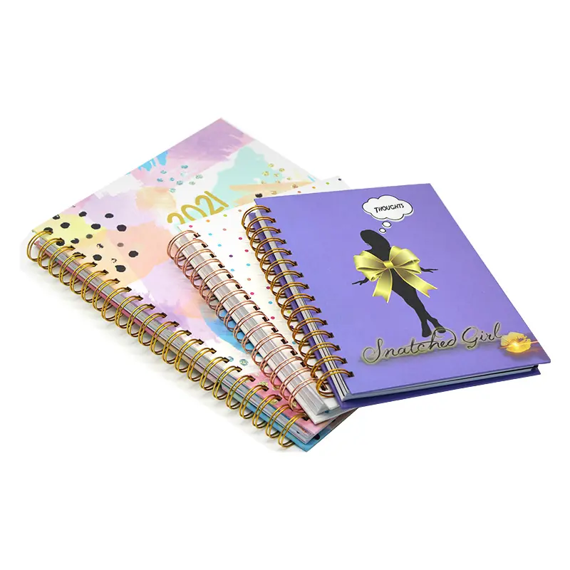 Planner Impressão personalizado 2024 Venda quente luxo capa dura espiral notebook A4 jornal livros