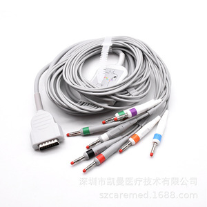 Cables de Electrocardiograma (ECG) Compatibles con la Máquina de ECG GE Marquise 1200 MAC1200, con Conectores Banana a Presión - Product Image 4