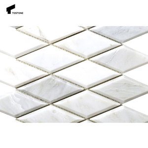 Tostone Dreamy White Daisy Graph Splicing Mosaïques en marbre naturel pour intérieurs minimalistes Décoration Panneaux muraux pour la maison - Product Image 3