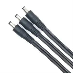 Best quality customized Black 12V 5.5MM x 2.1MM Barrel Plug 14AWG Male and Female Extension DC Cable