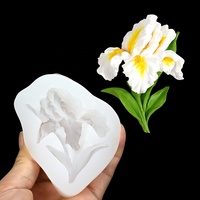 Moule en silicone 3D AK pour orchidées, bougies parfumées, savons faits main, fleurs d'iris, décoration de gâteaux, jasmin, glaces et chocolats