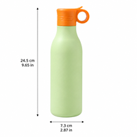 Bouteille d'eau isotherme portable en acier inoxydable à double paroi de 18 oz avec paille et bec verseur, anti-fuite, pour les déplacements quotidiens