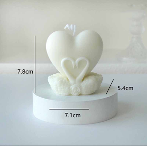 Candela Profumata in Cera di Soia con Design a Cigni Innamorati, Decorazione per San Valentino e Matrimoni, Naturale, Nuova, Regalo di Natale - Product Image 6