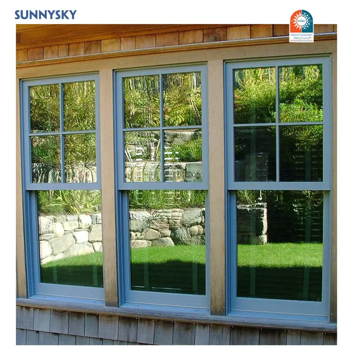 Sunnysky หน้าต่างอลูมิเนียมโปรไฟล์แบบเดี่ยวแขวนแบบโปรไฟล์สไตล์อเมริกัน