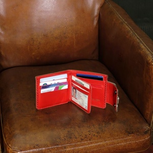 Porte-cartes de crédit professionnel minimaliste vintage en cuir de vachette première couche, fait main, ouvert, portable, anti-RFID, portefeuille court, 7 pouces - Product Image 2