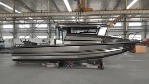 25ft 7.5m saldato completamente chiusa cabina barca in alluminio per la vendita