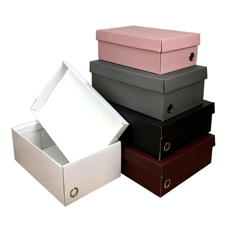 Sapatilha de luxo com embalagem do sapatinho de papel da impressão corrugada caixa de sapatos do tênis do papel com logotipo personalizado