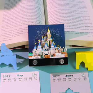 Bloc de Notas 3D con Calendario 2027, Castillo de <span class=keywords><strong>Cenicienta</strong></span>, Arquitectura, Notas Adhesivas con Luz LED, Decoración Creativa para Escritorio, Manualidades de Papel, Regalo - Product Image 3