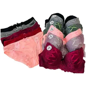 2.12 Dollar Model AA027 Size 38-48 Lingerie Lace 2 Piece Hot Floral Lace Panty And Bra Set For Girl