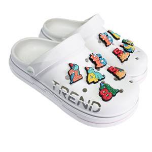 Hebillas Decorativas de Plástico Suave de PVC para Zapatos con Diseños de Dinosaurios de Dibujos Animados y Números, Modelo <span class=keywords><strong>402</strong></span> - Product Image 1