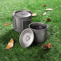 Tragbarer 90% Titan Reisebecher mit Klappgriff Anpassbare Größe Outdoor-Campingbecher für Rucksackreisen FHH Marke Hergestellt in China