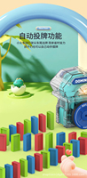 Train à dominos électrique pour enfants, ensemble de blocs de dominos à pose automatique, jouet éducatif de puzzle à faire soi-même avec lumière et musique.