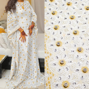 Новый стиль, Африканская Хлопковая вуаль, кружево с вышивкой из тюля со стразами, швейцарский кружевной гипюр, кружевная ткань - Product Image 2