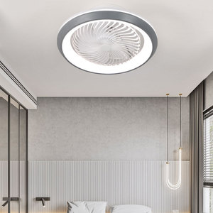 พัดลมเพดานขนาดเล็กทันสมัย 5 ใบพัด มอเตอร์ดีซี ไฟ LED ติดตั้งแบบเรียบ พร้อมรีโมทคอนโทรล เหมาะสำหรับห้องน้ำ แบบซ่อนใบพัด - Product Image 3