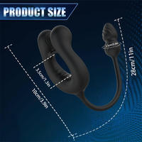 Vibrateur de massage de la prostate contrôlé par application pour hommes, 2-en-1 : plug anal et anneau pénien, jouet de couple sans fil rechargeable