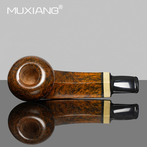 Muxiang Wooden Tobacco Pipe Bent Type 3mm Filter Vintage Style For Men Smoking Pipes - Product Image 3
