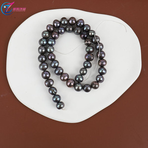 Perles rondes de fil noir d'eau douce naturelles 7-9mm perles semi-finies bricolage cordes de perles en vrac pour la fabrication de bijoux couleur <span class=keywords><strong>perle</strong></span> noire - Product Image 5