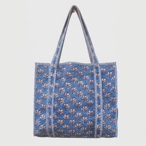 Sac fourre-tout en coton bohème avec motif floral, ouverture supérieure, sac de shopping pour femmes, utilisation toutes saisons - Product Image 1