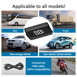 Dernier compteur de vitesse de pare-brise Projecteur à affichage tête haute GPS avec LCD Accessoires de voiture universels avec entrée Type-C - Product Image 4