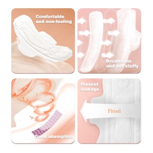 Servilleta sanitaria orgánica, hoja superior no tejida transpirable, almohadillas de algodón desechables de higiene femenina ultrafinas superabsorbentes - Product Image 4