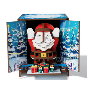 Wincent Puzzle 3D in <span class=keywords><strong>Legno</strong></span> di Babbo Natale con Carillon, Kit Modello Meccanico Pop-up Fai-da-Te, Decorazione Festiva Natalizia - Product Image 1