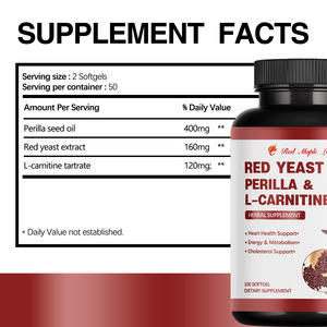 Капсулы с красным рисом, периллой и L-карнитином, натуральная растительная добавка для поддержки сердечно-сосудистой системы и уровня холестерина - Product Image 6