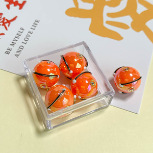 Peint à la main bricolage téléphone portable Bracelet chaîne accessoires crème poli trou droit Lucite perles crème chaîne perles en vrac - Product Image 3