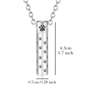 Kalung Liontin Botol Parfum Baja Anti Karat Kenang-kenangan Cetak Jejak Kaki Anjing Peliharaan Custom - Product Image 5